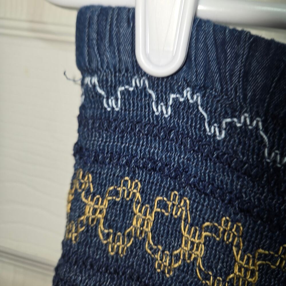 DREFBURY Embroidered Tiered Denim Maxi Skirt XL - Picture 6 of 9